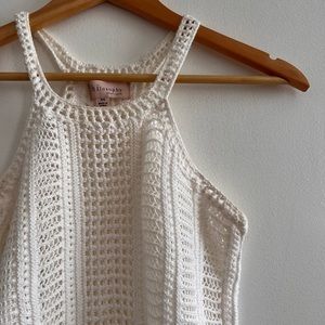 White philosophy crochet tank top